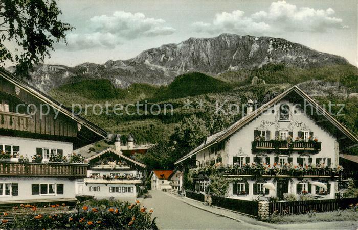 Benediktbeuern Ortsmotiv mit Blick zur Benediktenwand Bayerische Voralpen