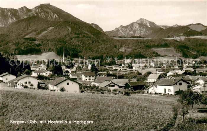 Bergen Chiemgau Panorama gegen Hochfelln und Hochgern Chiemgauer Alpen