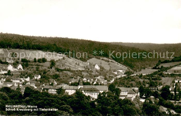Philippsthal Werra Panorama Schloss Kreuzberg mit Tiefenkeller