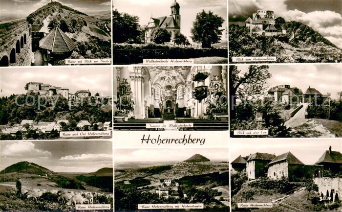 Hohenrechberg Ruine mit Blick zur Kirche Wallfahrtskirche Inneres Landschaftspan