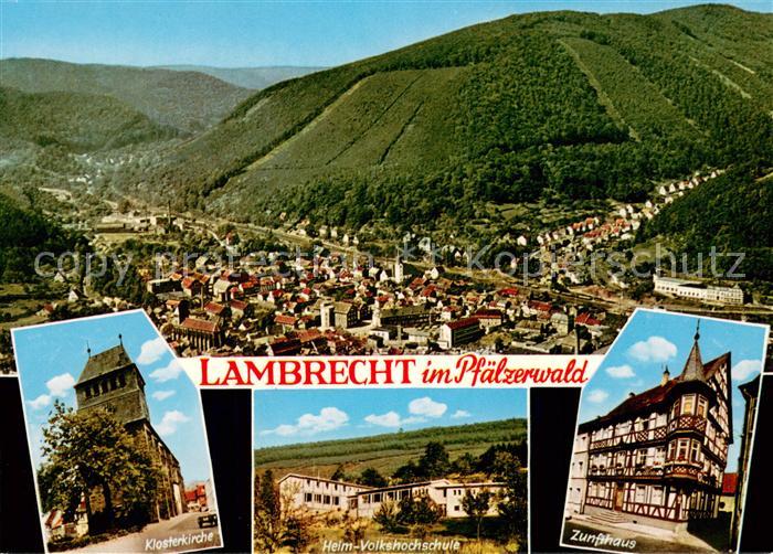 Lambrecht Panorama Klosterkirche Heim-Volkshochschule Zunfthaus Fachwerkhaus His