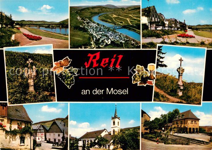 Reil Panorama Weindorf an der Mosel Kreuz Kirche Bahnhof