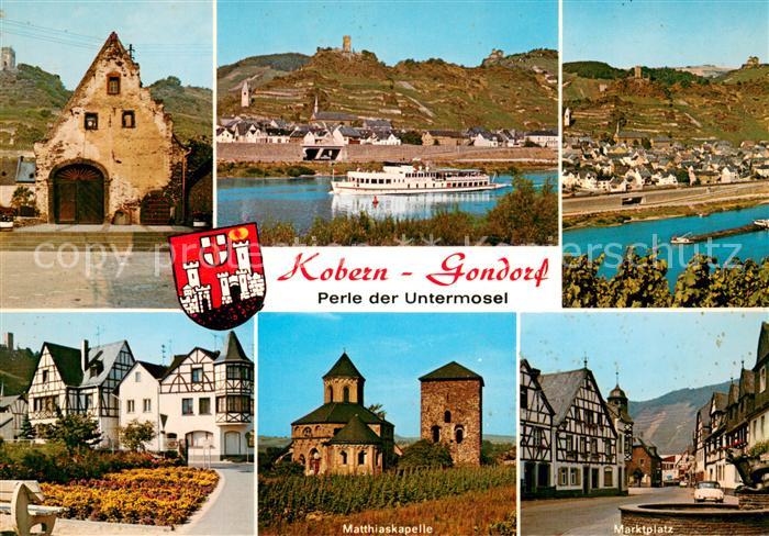 Kobern-Gondorf Perle der Untermosel Fahrgastschiff Matthiaskapelle Marktplatz Fa