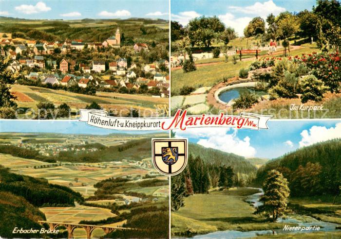 Marienberg Westerwald Panorama Kurpark Landschaftspanorama mit Nister Erbacher B