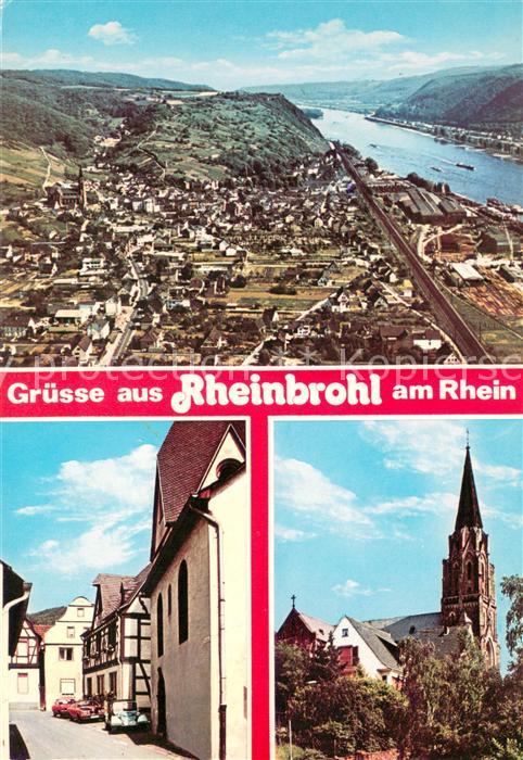 Rheinbrohl Fliegeraufnahme Kirche Altstadt Gasse