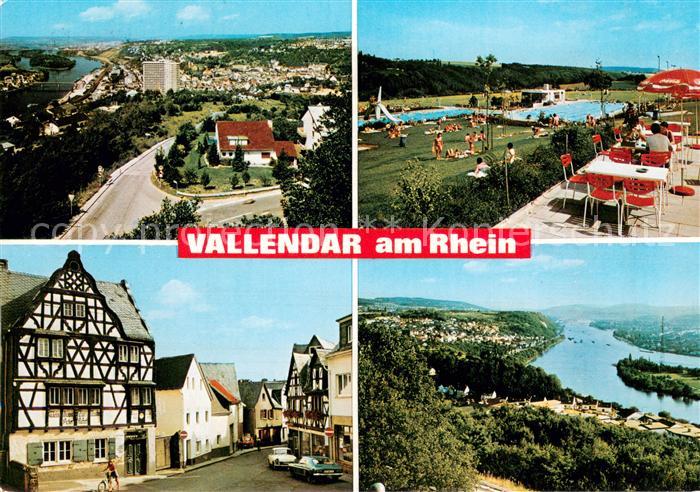 Vallendar Panorama Rheintal Altstadt Fachwerkhaeuser Freibad Restaurant Terrasse