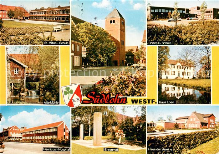 Suedlohn Schulen Alte Muehle Kirche Haus Loen Hospital Ehrenmal Haus der Vereine