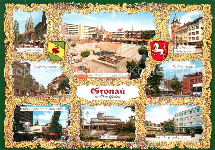 Gronau Westfalen Fussgaengerzone Stadtplaetze Rathaus Krankenhaus