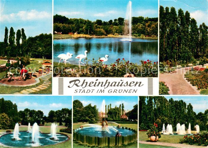 Rheinhausen Duisburg Stadt im Gruenen Parkanlagen Weiher Springbrunnen