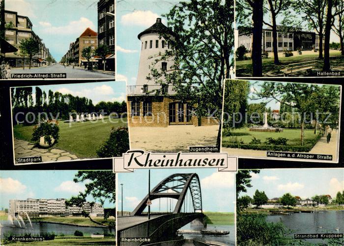 Rheinhausen Duisburg Strassenpartien Stadtpark Jugendheim Hallenbad Krankenhaus