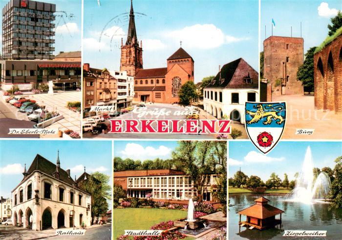 Erkelenz Dr. Eberle Platz Markt Kirche Burg Rathaus Stadthalle Ziegelweiher Font