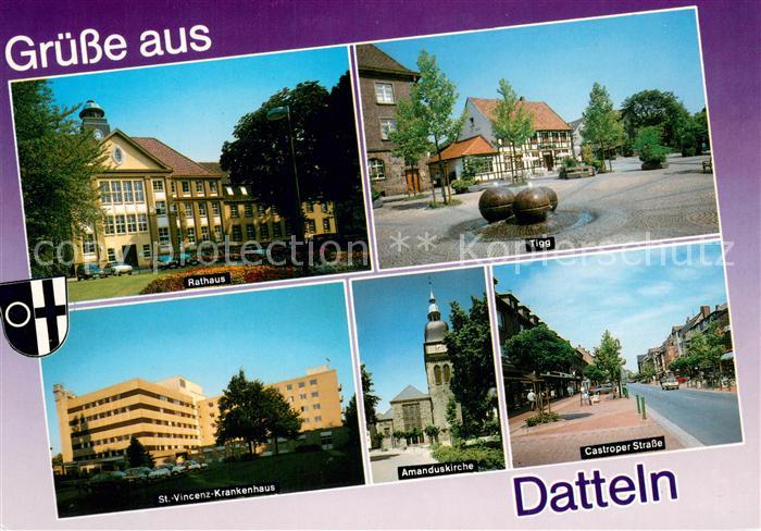 Datteln Rathaus Strasse Tigg Platz Brunnen Castroper Strasse Amanduskirche Krank