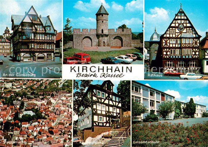Kirchhain Hessen Altstadt An der Gaenseburg Fachwerkhaeuser Hexenturm Rathaus Sc
