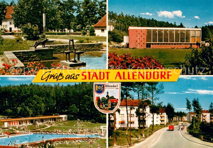Allendorf Katzenelnbogen Brunnen Sporthalle Strassenpartie Wohnsiedlung Freibad