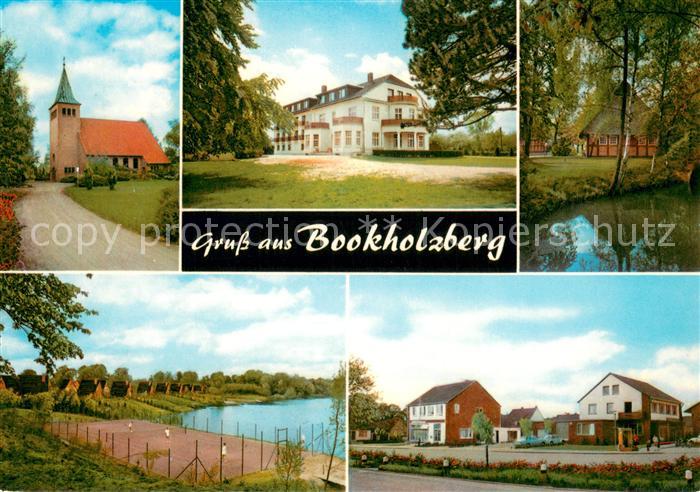 Bookholzberg Freizeitheim Hohenboeken Kirche Tennisplatz Partie am Wasser Ortsmo