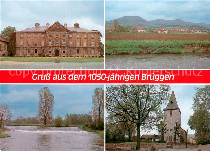 Brueggen Leine Schloss Partie an der Leine Kirche