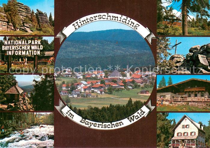 Hinterschmiding Panorama Nationalpark Bayerischer Wald Felsen Gipfelkreuz Ortsan