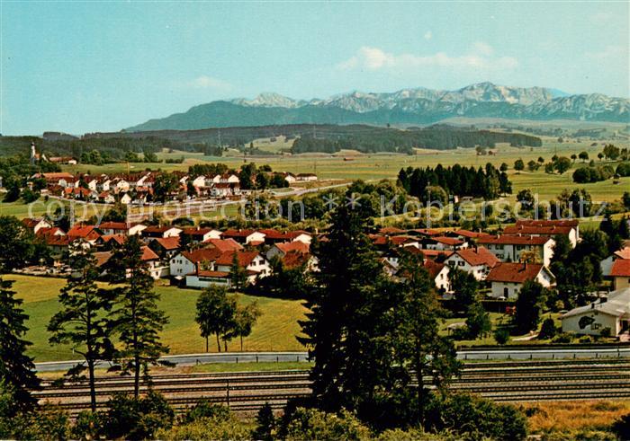 Biessenhofen Panorama mit Alpenblick Eisenbahn