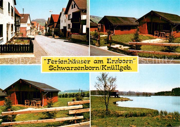 Schwarzenborn Knuell Hauptstrasse Ferienhaeuser Uferpartie am See