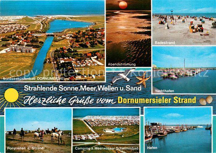 Dornumersiel Nordseekuestenbad Abendstimmung Badestrand Yachthafen Ponyreiten Ca