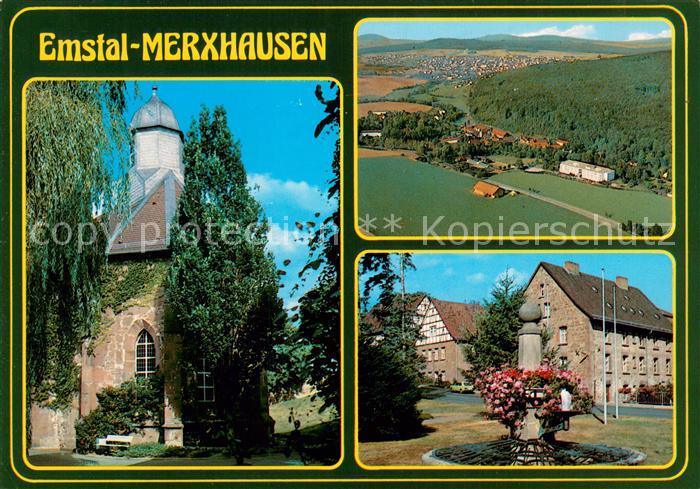 Merxhausen Kassel Kirche Brunnen Fliegeraufnahme Naturpark Habichtswald