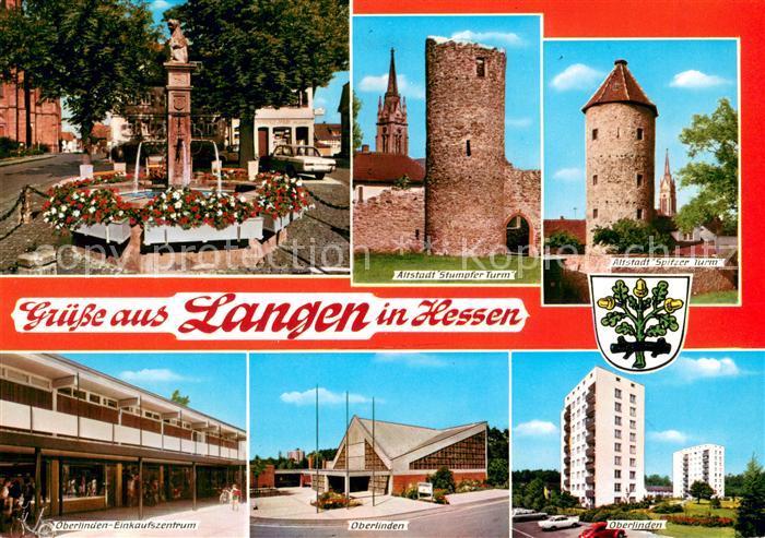 Langen Hessen Brunnen Altstadt Stumpfer Turm Spitzer Turm Oberlinden Einkaufszen