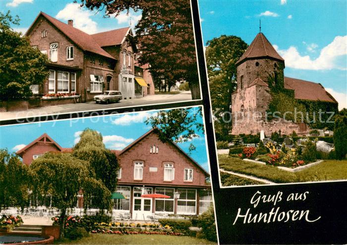 Huntlosen Gasthof Schmidt Terrasse Friedhof Kirche