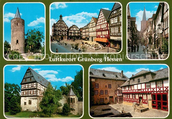 Gruenberg Hessen Marktplatz Altstadt Fachwerkhaeuser Turm
