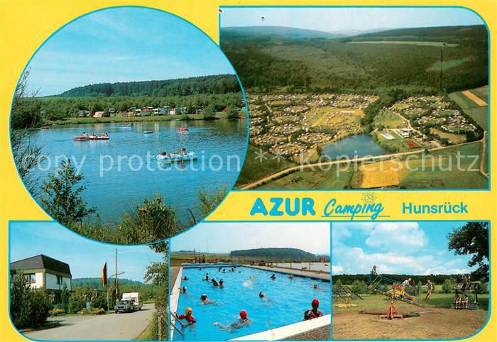 Reinsfeld Hunsrueck Seepartie Fliegeraufnahme Schwimmbad Spielplatz