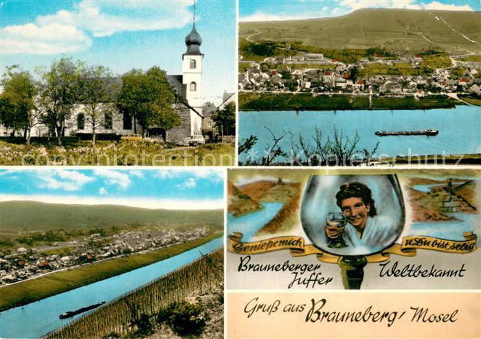 Brauneberg Kirche Panorama Moselpartie