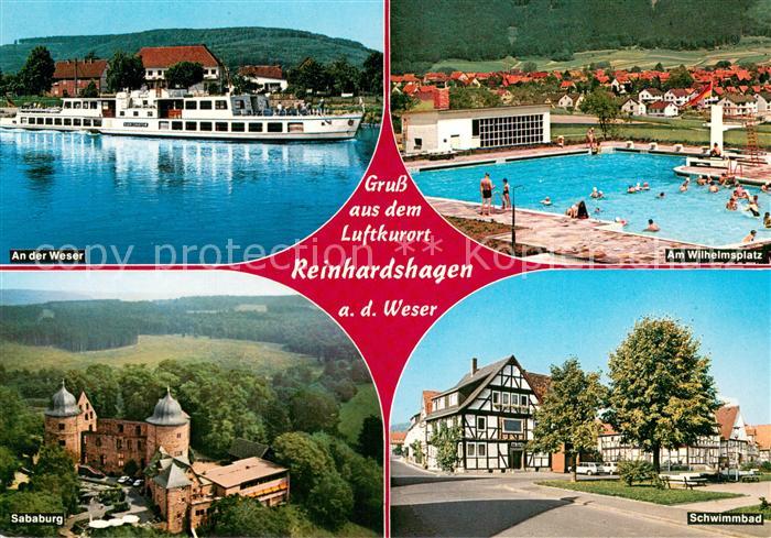 Reinhardshagen Weserpartie Schwimmbad Sababurg Fachwerkhaeuser