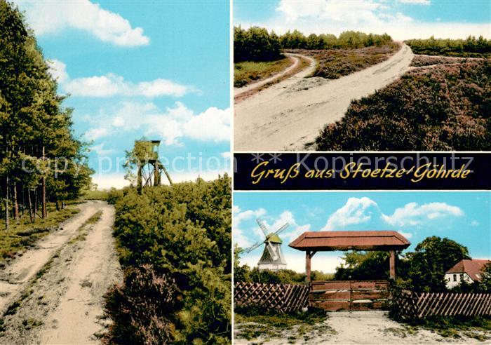 Stoetze Hochsitz Landschaftspartie Windmuehle