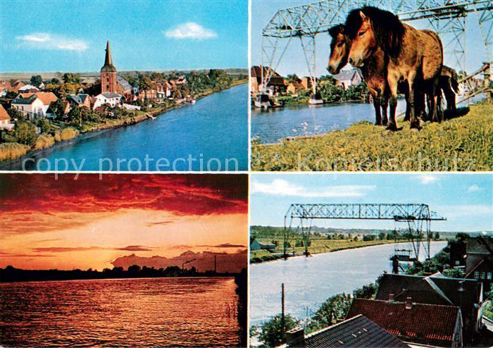 Osten Oste Kirche Schwebefaehre Pferde Panorama