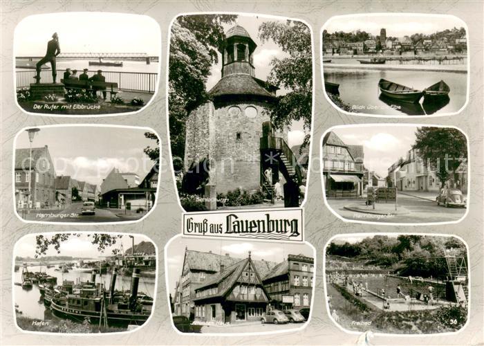 Lauenburg Elbe Der Rufer Hamburger Strasse Hafen Schlossturm Elbepartie Hamburge