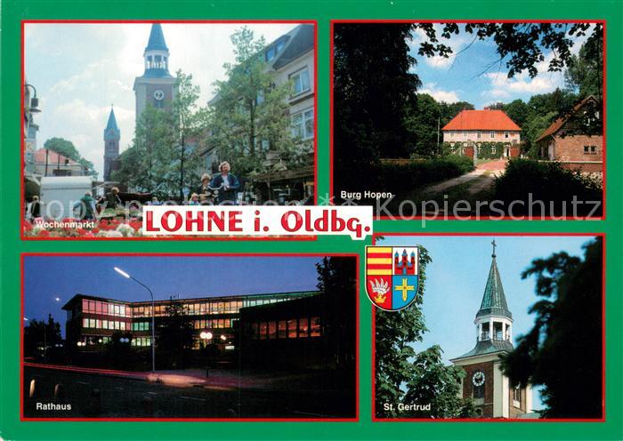 Lohne Oldenburg Wochenmarkt Rathaus Burg Hopen St Gertrud