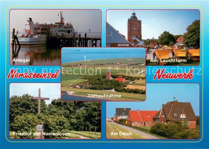 Insel Neuwerk Anleger Am Leuchtturm Friedhof der Namenlosen Am Deich Fliegeraufn