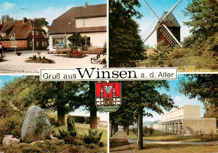Winsen Aller Geschaeftshaus Muehle Hermann Loens Gedenkstein Schule
