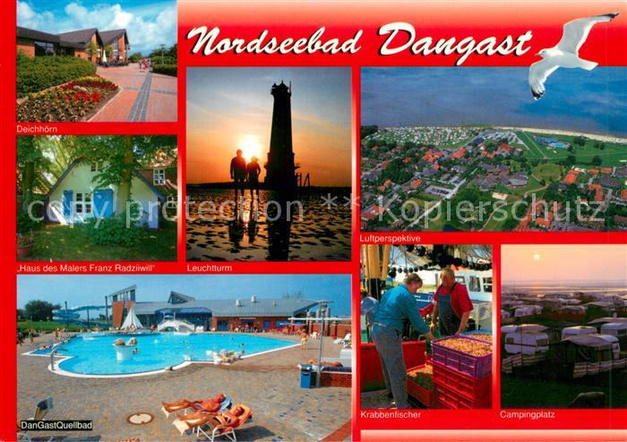 Dangast Nordseebad Deichhoern Leuchtturm Fliegeraufnahme DanGast Quellbad Krabbe