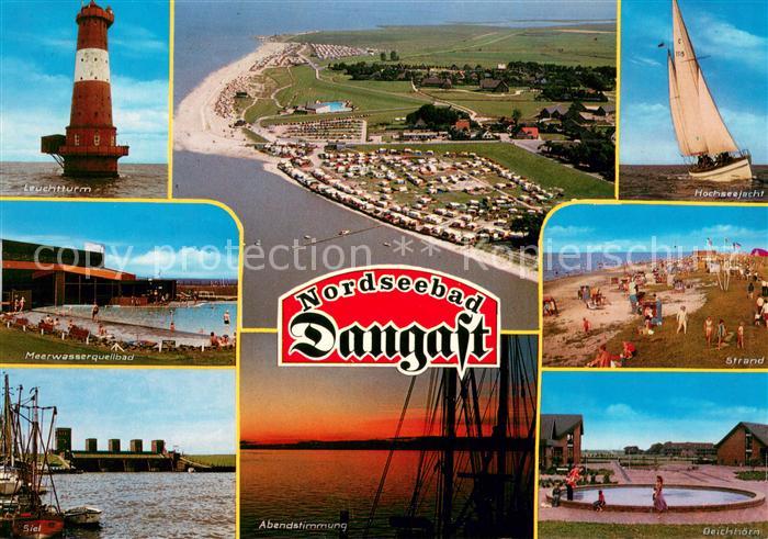 Dangast Nordseebad Leuchtturm Meerwasserquellbad Siel Fliegeraufnahme Abendstimm