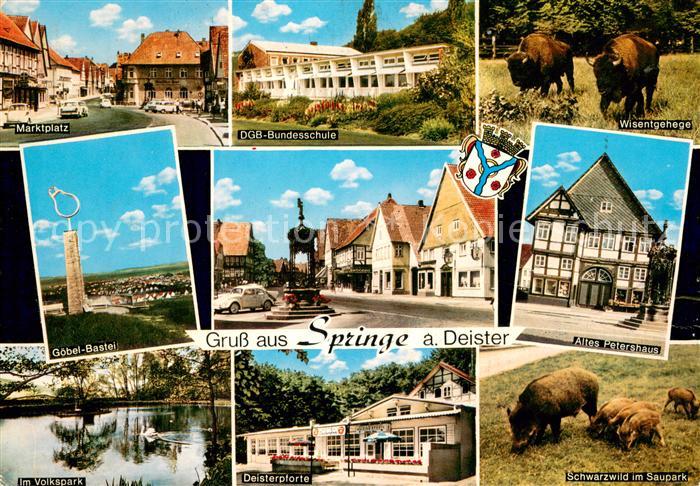 Springe Deister Marktplatz DGB Bundesschule Wisentgehege Goebel Bastei Brunnen A