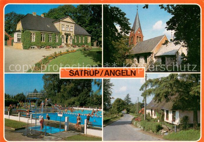 Satrup Apotheke Kirche Freibad Dorfstrasse