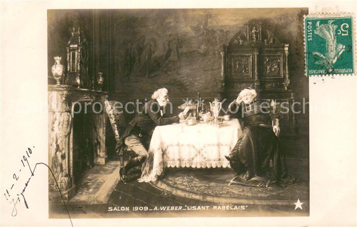 Verlag Salon de 1909 Nr. A.Weber_Rabelais lessen