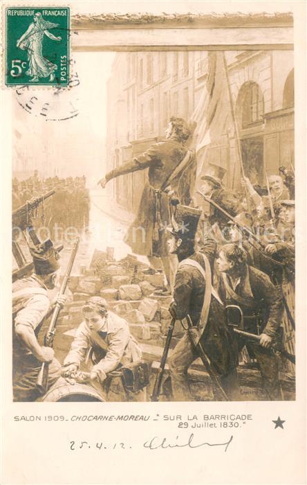 Verlag Salon de 1909 Nr. Sur la Barricade 29 luillete 1830