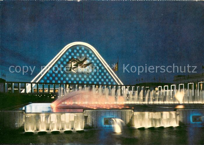 Exposition Universelle Bruxelles 1958 Palast und Springbrunnen
