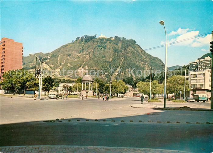 Bogota Colombia Journalists Park in the background the Monserrate Church atop th