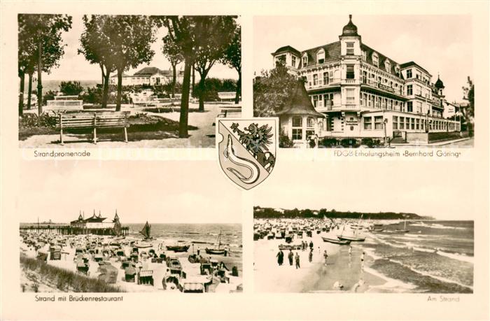 Ahlbeck Ostseebad Strandpromenade FDGB Erholungsheim Bernhard Goering Strand Bru