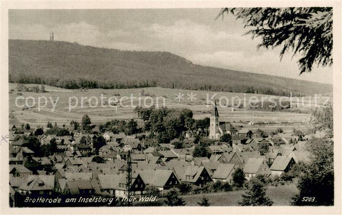 Brotterode Panorama Blick zum Inselsberg Thueringer Wald