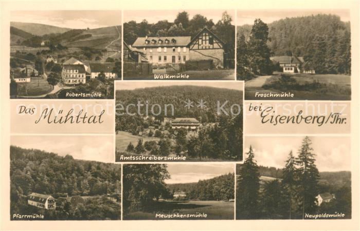 Eisenberg Thueringen Panorama Muehltal mit Muehlen