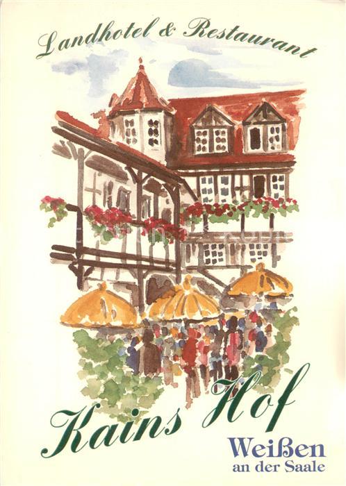 Weissen Uhlstaedt-Kirchhasel Landhotel Restaurant Kains Hof Kuenstlerkarte