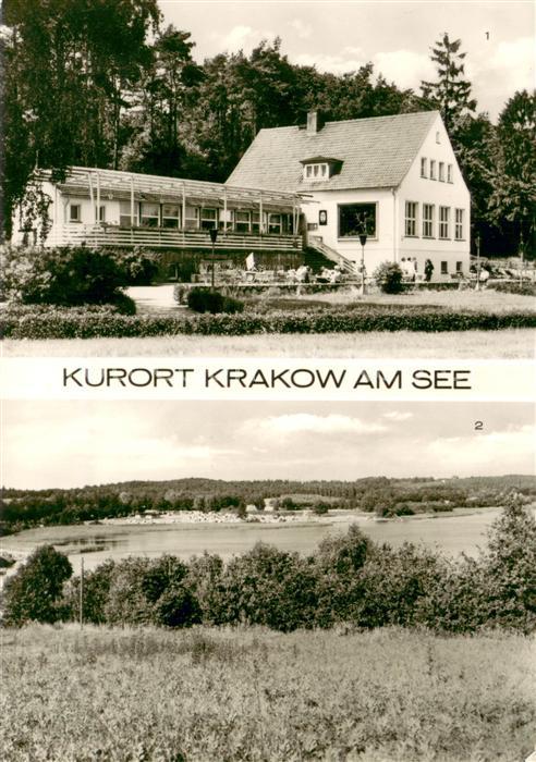 Krakow See HO Gaststaette Am Joernberg Blick zum Zeltplatz